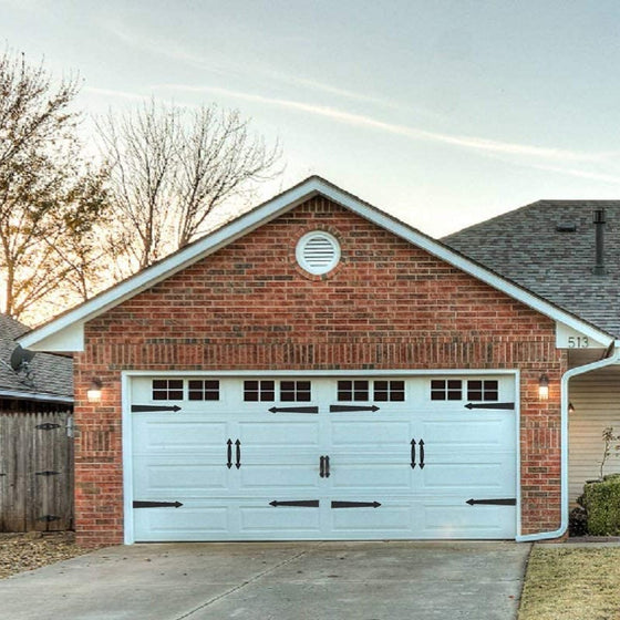 Dekorativt magnetiskt handtag och gångjärn för garageport