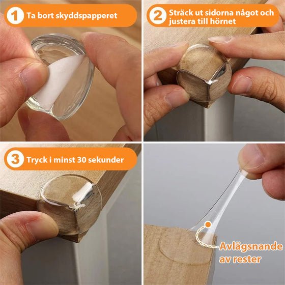 Genomskinliga hörnskydd