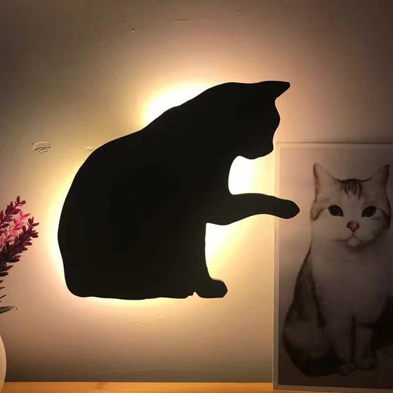 Ljus & röstsensorkontroll LED söt kattvägglampa