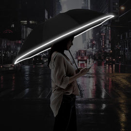 Automatiskt fällbart paraply med reflekterande rand