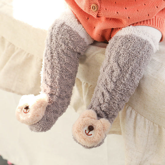 Baby Vinter Fluffy Fuzzy Slipper Sockor