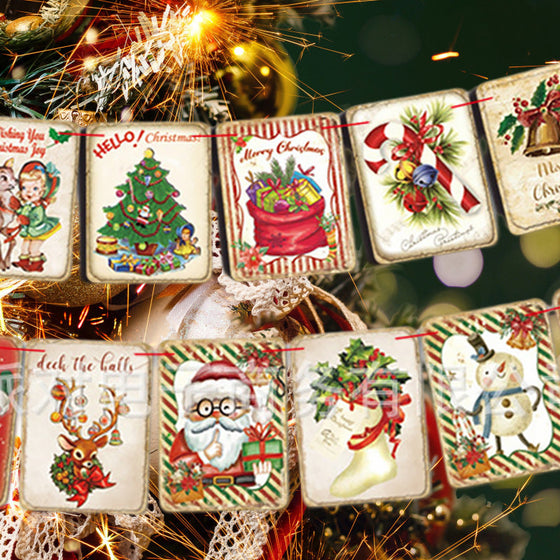 Glad Jul Eldstuga Banderoll