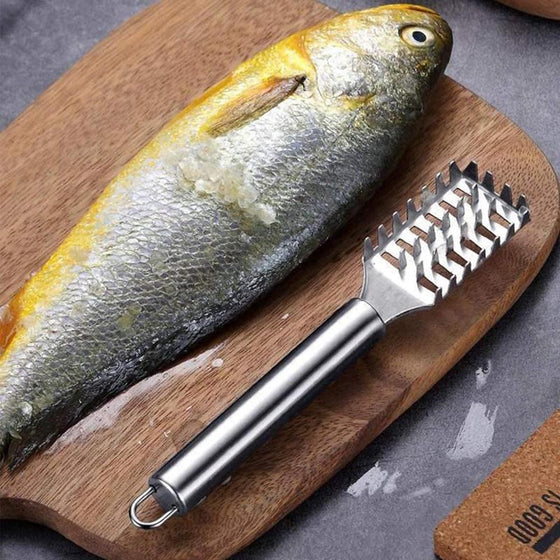 Fiskfjällhyvel i rostfritt stål