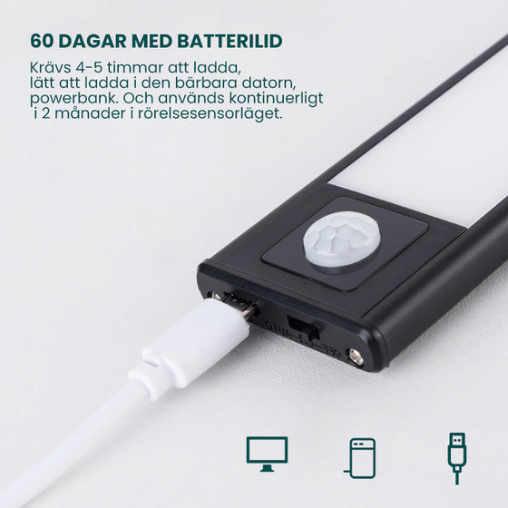 Superstarkt trådlöst sensorljus