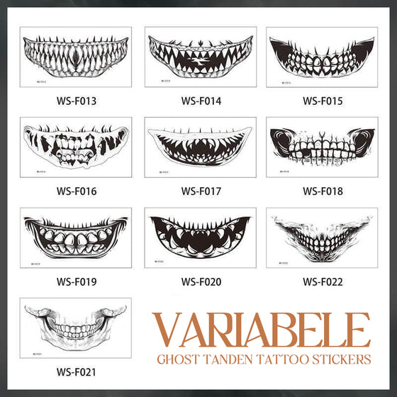 Läskiga Halloween-tatueringsklistermärken