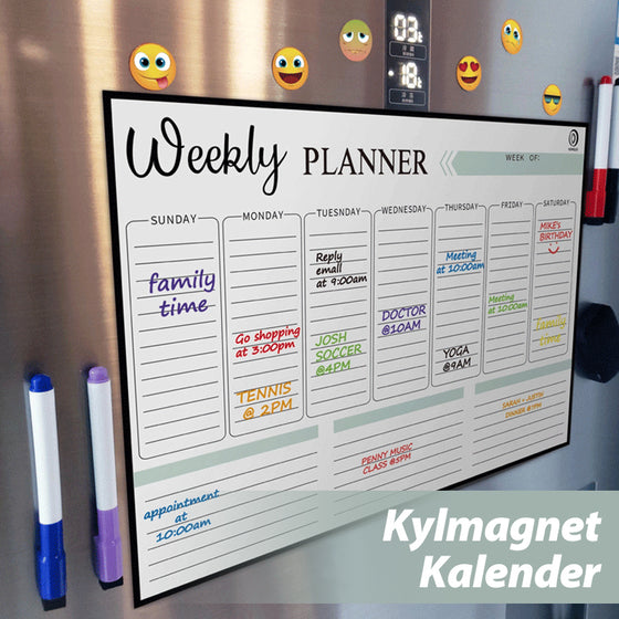 Kylskåpsmagnetkalenderklistermärke