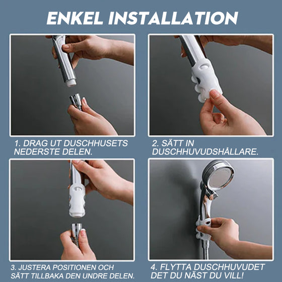Handsfree duschhuvudshållare
