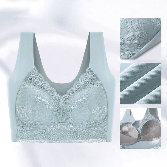 Trådlös push up-bh i spets