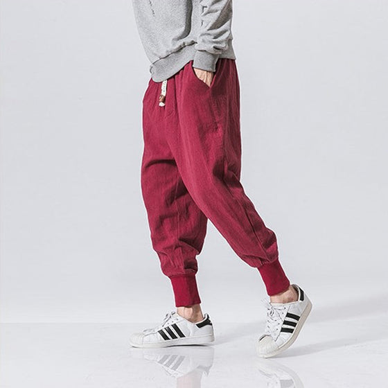 Mönstrade långa fritidsbyxor