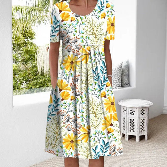 Casual blommig klänning