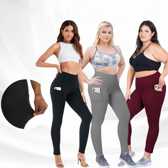 Högmidjade stretchiga leggings i plusstorlek