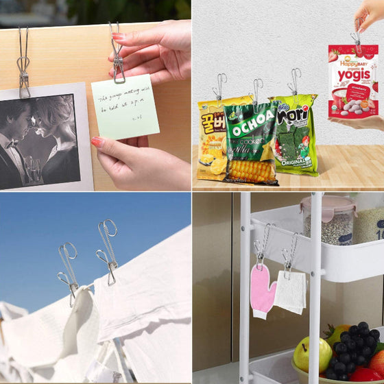 Rostfritt stål Metal Long Tail Clip (6 st/set)