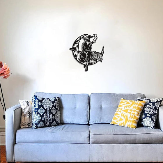 Häxväxt på den skära månens metallväggskonst