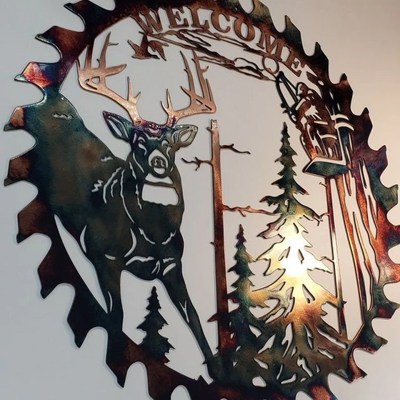 Metall Sågblad Väggdekor | Vintage heminredning