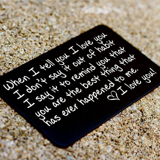 Kärleksnota till plånbok i rostfritt stål