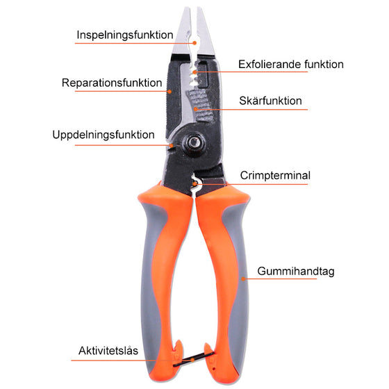 6 i 1 multifunktionell kabeltång