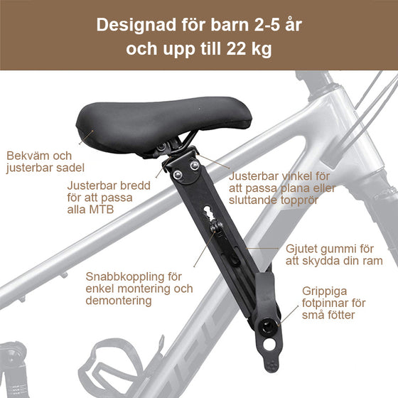 Frontmonterad Barnsadel och styre