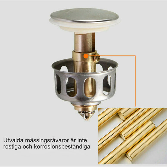 Universell avloppsfilter för tvättställ