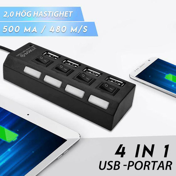 USB-hub med flera portar och hög hastighet