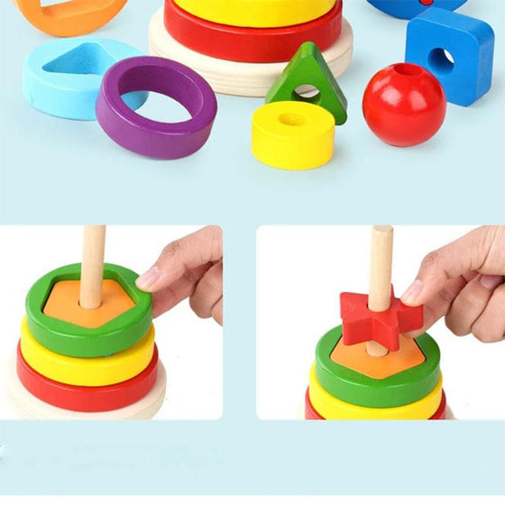 Pedagogisk Torn av Matchande Byggklossar Leksak