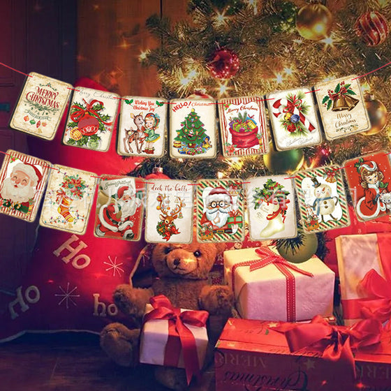 Glad Jul Eldstuga Banderoll