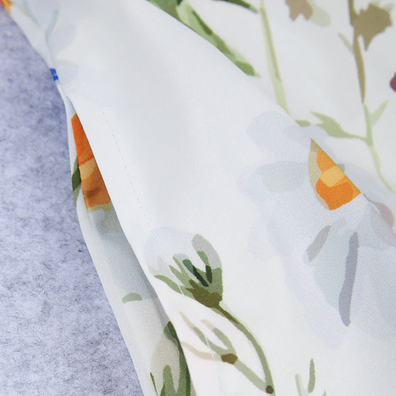 Casual klänning med rund hals och tryck