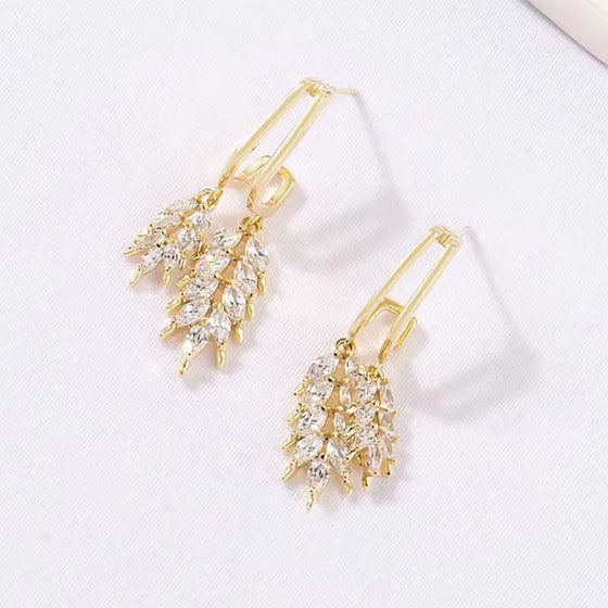 Glänsande blad örhängen