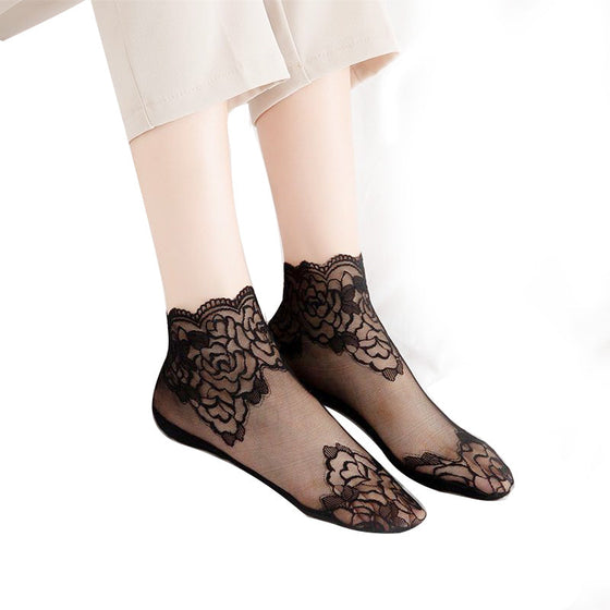 Rose lace socks