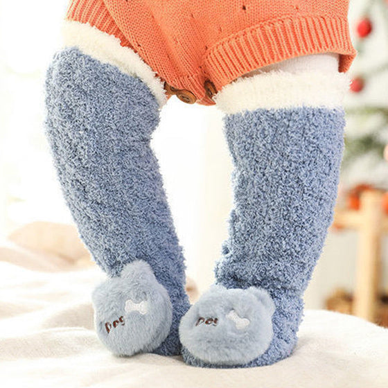 Baby Vinter Fluffy Fuzzy Slipper Sockor