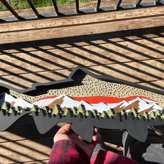 Trä öring konst landskap väggdekor