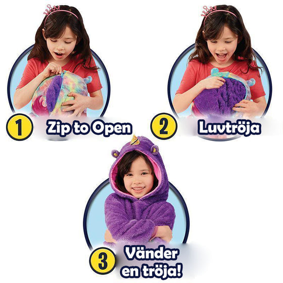 Filt Hoodie & Gosedjur för Barn (2 i 1)