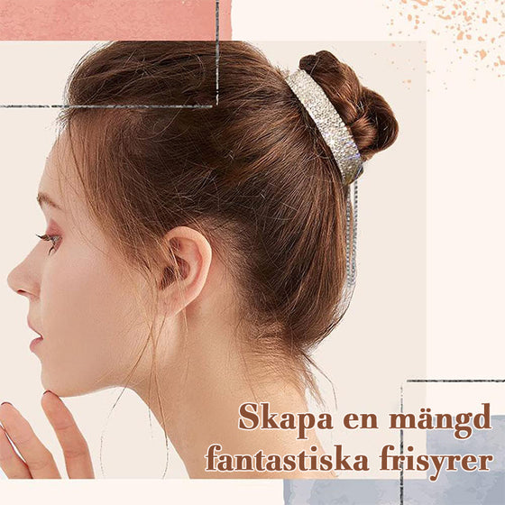 Elegant huvudbonad med Rhinestone Pom Pom