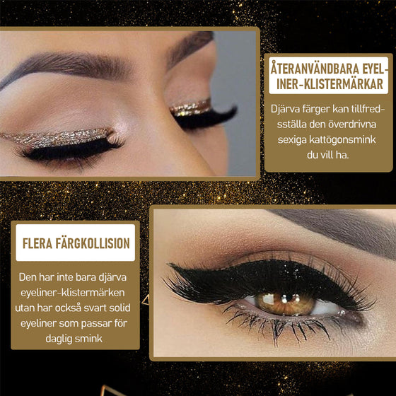 Vattentät och återanvändbar eyeliner och ögonfransdekal
