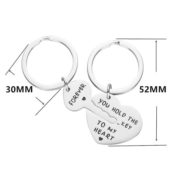 Rostfritt par nyckelringar set