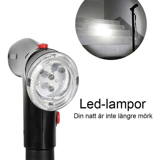 Teleskopisk hopfällbar käpp