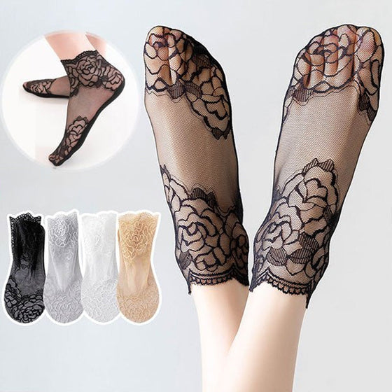 Rose lace socks