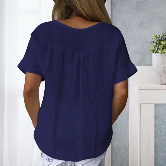 Damskjorta i ren färg av bomull