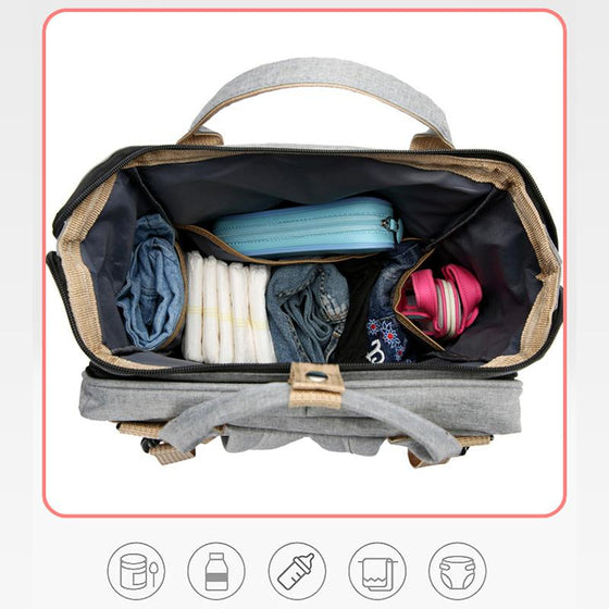 Allt-i-ett ryggsäck för barnblöjor