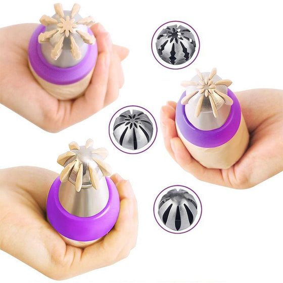 Packad med 8 tyllrörspåsar för tårtdekorationer (uppsättning om 22 delar)