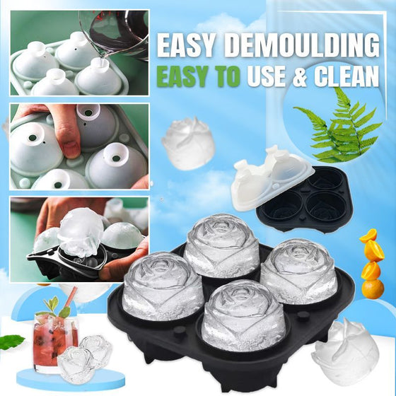 4-fack stor rosform för isbitar