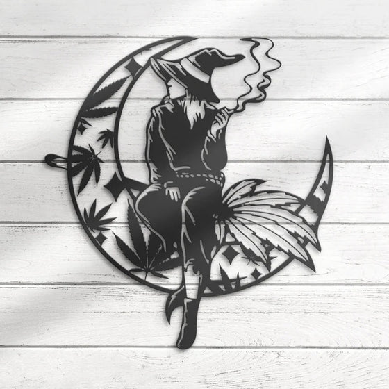 Häxväxt på den skära månens metallväggskonst