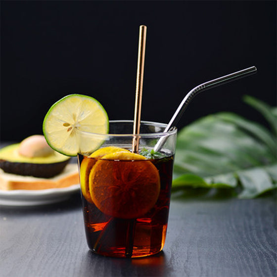 Flerfärgade sugrör av rostfritt stål