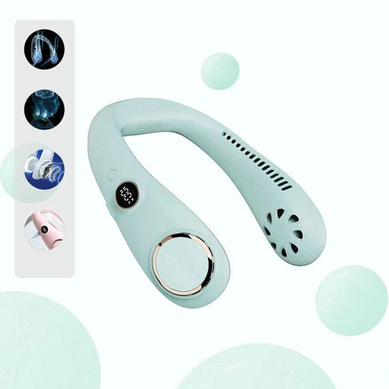 Bärbar halsfläkt med digital skärm