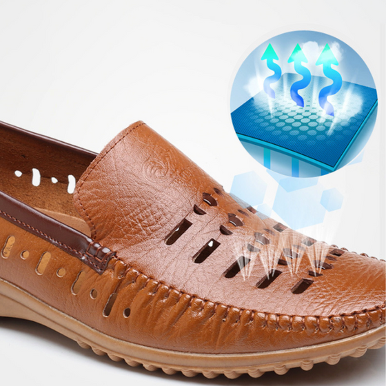 Andningsbara Läder Herrskor