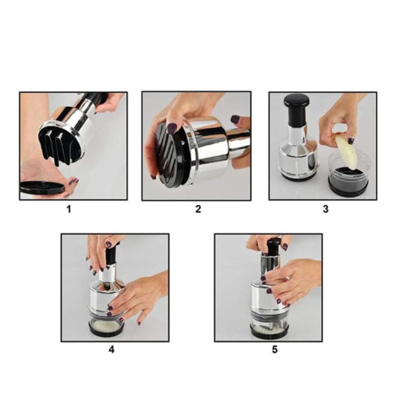 Vitlökshackare i rostfritt stål