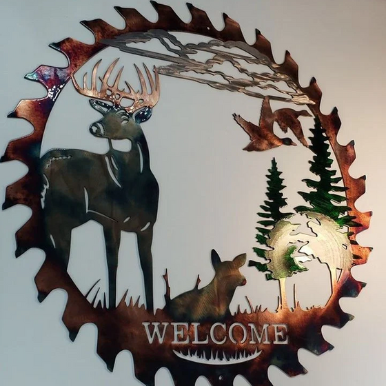 Metall Sågblad Väggdekor | Vintage heminredning