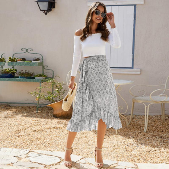 Blommig Chiffongkjol