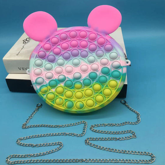 Söt väska djurform enkel gropar fidget leksak popa det