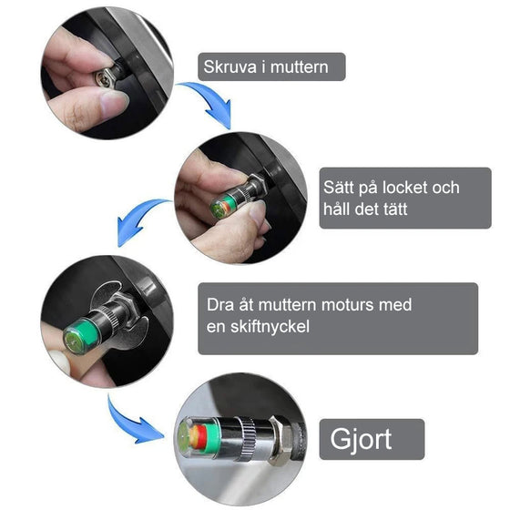 Däcktrycksindikator Ventilkåpor