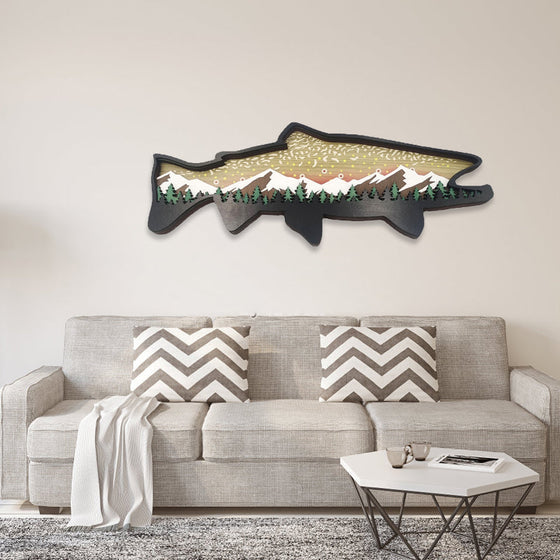 Trä öring konst landskap väggdekor